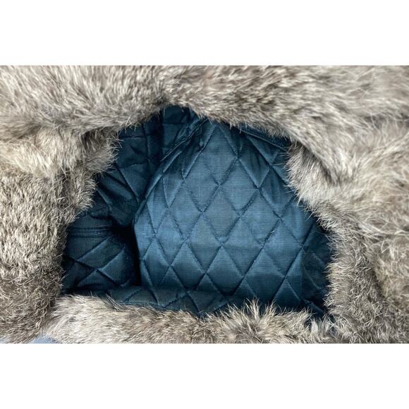 Vintage Baltman & Co Grey Rabbit Fur Trapper Flap Hat - Picture 5 of 6